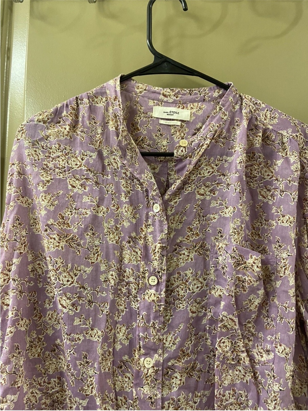 Isabel Marant Lavender Floral Button-Up Blouse - Picture 2 of 8